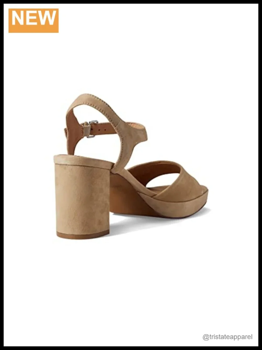 Madewell Daphne Suede Platform Heel Square Toe Buckle Ankle Strap